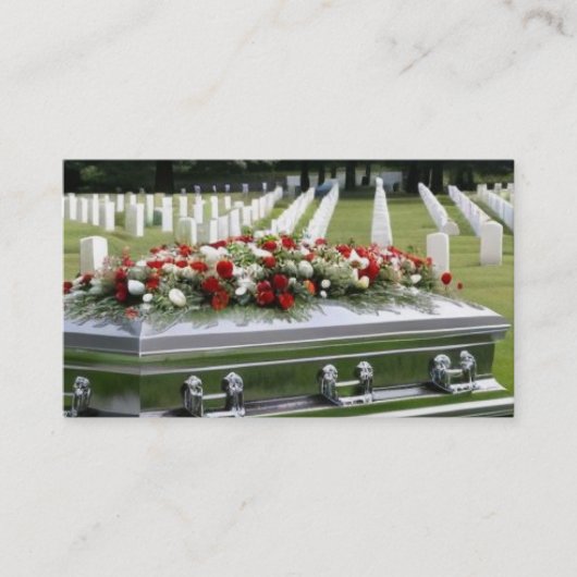 Graveside Service Silver Casket Visitenkarte (Vorderseite)