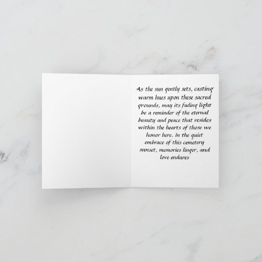 Gravestone Cross mit Sunset Karte (Innenseite)