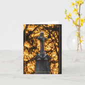 Gravestone Cross mit Sunset Karte (Gelbe Blume)