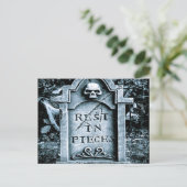 Gravestone Grave Halloween Postkarte (Stehend Vorderseite)