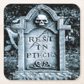 Gravestone Grave Halloween Rechteckiger Pappuntersetzer (Vorderseite)