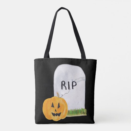 Gravestone und Jack-o-Latern Trick oder Treat Tasche (Rückseite)