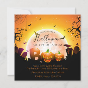 Graveyard Boo Jack o'lantern Halloween-Party Einladung