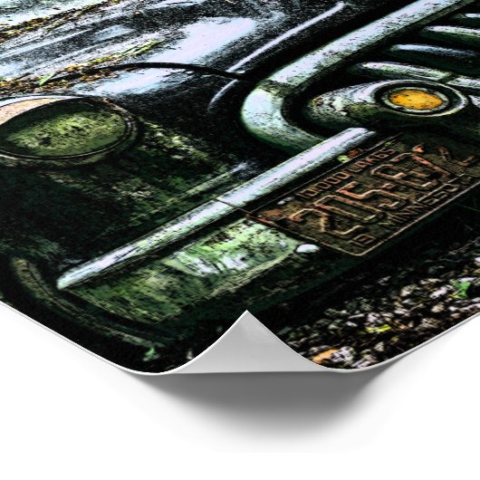 Graveyard Classic Car | Buick Roadmaster Poster (Ecke)