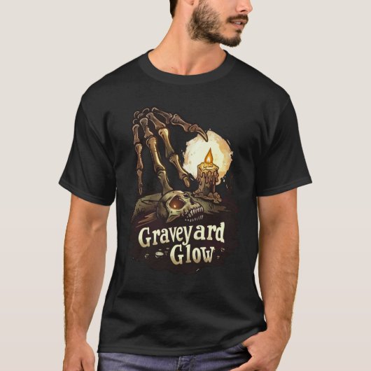 Graveyard Glow - Skeletton Halloween T-Shirt (Vorderseite)