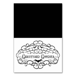 Graveyard Goodies Vintag Halloween Food Zelt Tischnummer