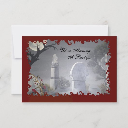 Graveyard-Halloween-Party-Einladungen Einladung (Vorderseite)