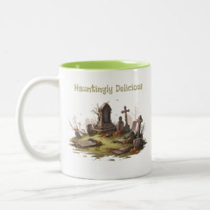 Graveyard Haunting Creepy Spooky Fun Halloween Zweifarbige Tasse