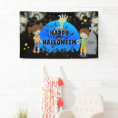 Graveyard Kids Comic Zombie Gravestone Spaß Kostüm Banner (Insitu)