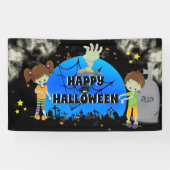 Graveyard Kids Comic Zombie Gravestone Spaß Kostüm Banner (Horizontal)