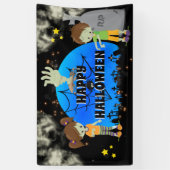 Graveyard Kids Comic Zombie Gravestone Spaß Kostüm Banner (Vertikal)