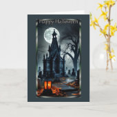 Graveyard Mausoleum Halloween-Karte Karte (Gelbe Blume)