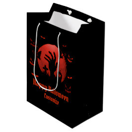 Graveyard Moon Halloween Black Mittlere Geschenktüte