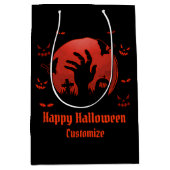 Graveyard Moon Halloween Black Mittlere Geschenktüte (Vorderseite)