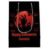 Graveyard Moon Halloween Black Mittlere Geschenktüte (Rückseite)