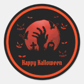 Graveyard Moon Halloween Runder Aufkleber (Vorderseite)