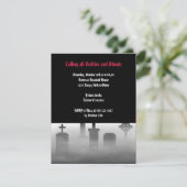 Graveyard Nebel gruselig Gotisches Dunkles Hallowe Einladung (Stehend Vorderseite)