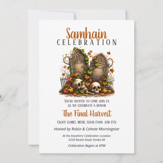 Graveyard Samhain Ernest Halloween-Party Einladung (Vorderseite)