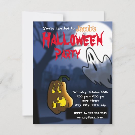 Graveyard Scare Halloween/Geburtstag Einladung (Vorderseite)