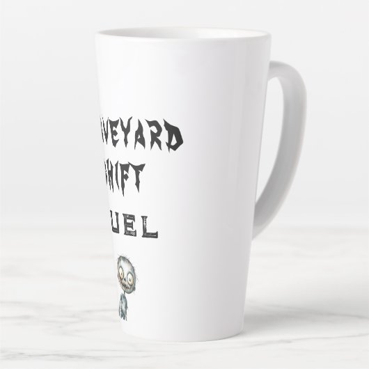 Graveyard Shift Fuel White Halloween Milchtasse (Rechte Ecke)