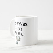 Graveyard Shift Fuel White Halloween Tasse (Vorderseite Links)
