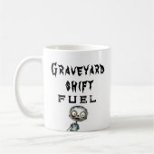 Graveyard Shift Fuel White Halloween Tasse (Links)