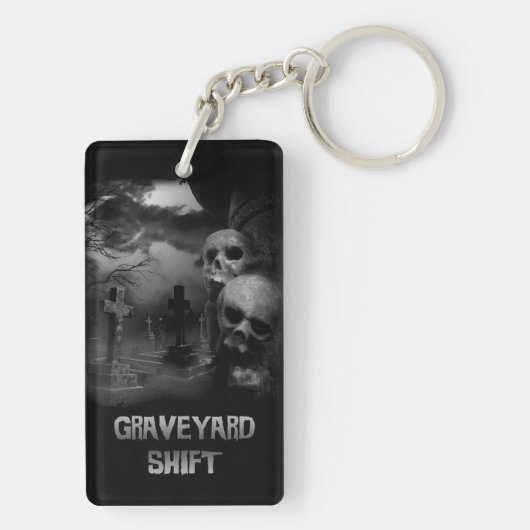 Graveyard Shift - Gotischer Friedhof Schlüsselanhänger (Rückseite)
