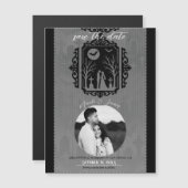 Graveyard Vows Black & Gray Gothic Save the Date Magnetkarte (Vorne/Hinten)