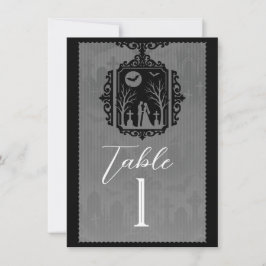 Graveyard Vows Black & Gray Gothic Tischnummer