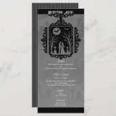 Graveyard Vows Black & Gray Gothic Wedding Menu Menükarte (Vorne/Hinten)
