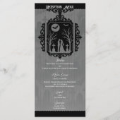 Graveyard Vows Black & Gray Gothic Wedding Menu Menükarte (Vorderseite)