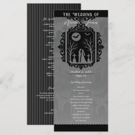 Graveyard Vows Black & Gray Gothic Wedding Program Menükarte