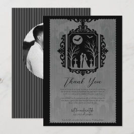 Graveyard Vows Black & Gray Gothic Wedding RSVP Einladung