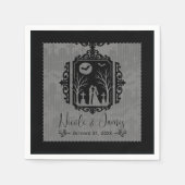Graveyard Vows Black & Gray Gothic Wedding Serviette (Vorderseite)