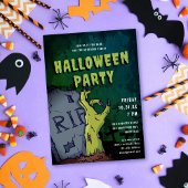 Graveyard Zombie Hand Beängstigendes Halloween-Par Einladung