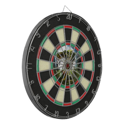 Graveyard Zombie Rung Vollmond Funny Dartscheibe (Vorderseite Links)