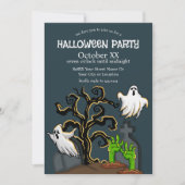 Graveyard Zombie und Geister Niedliches Halloween- Einladung (Vorderseite)