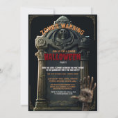 Graveyard Zombies Halloween-Party Einladung (Rückseite)
