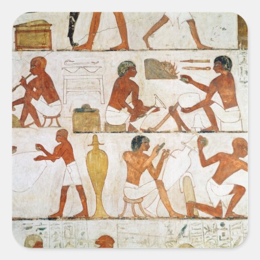 Gravieren und Polieren von Vasen in Gold und Quadratischer Aufkleber (Vorderseite)