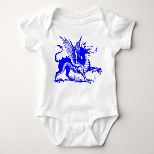 Gravieren von Drachen - Blau Baby Strampler (Vorderseite)