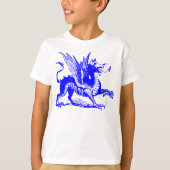 Gravieren von Drachen - Blau T-Shirt (Vorderseite)