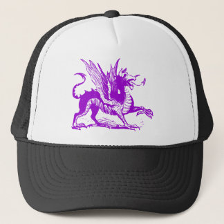 Gravieren von Drachen - Lila Truckerkappe