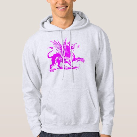 Gravieren von Drachen - Magenta Hoodie (Vorderseite)