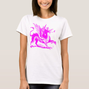 Gravieren von Drachen - Magenta T-Shirt