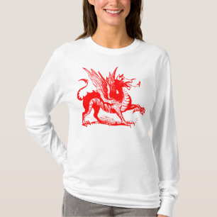 Gravieren von Drachen - Rot T-Shirt
