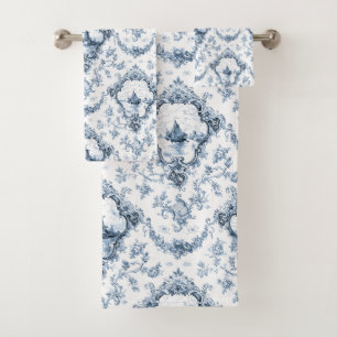 Gravierseil mit Windmühle und Boote-blau Badhandtuch Set