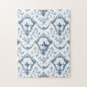 Gravierseil mit Windmühle und Boote-blau Puzzle