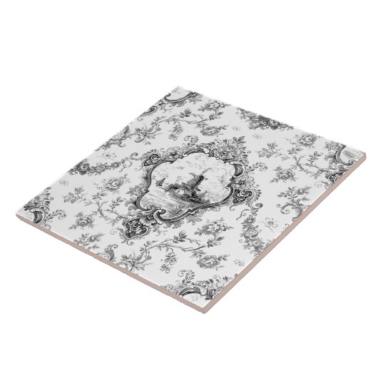 Gravierseil mit Windmühle und Boote-grau Fliese (Seite)