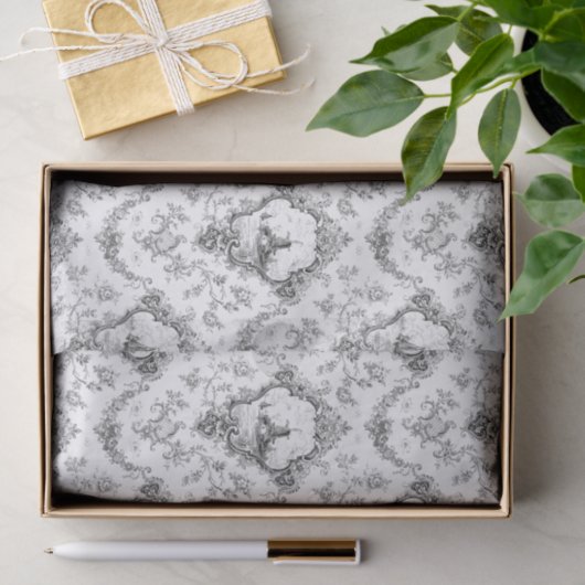 Gravierseil mit Windmühle und Boote-grau Seidenpapier (Geschenk)