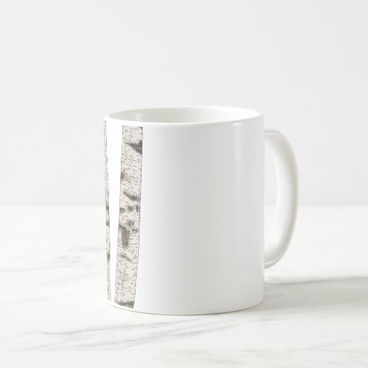 Gravierte Birch Tree Kaffee-Tasse Kaffeetasse (VorderseiteRechts)